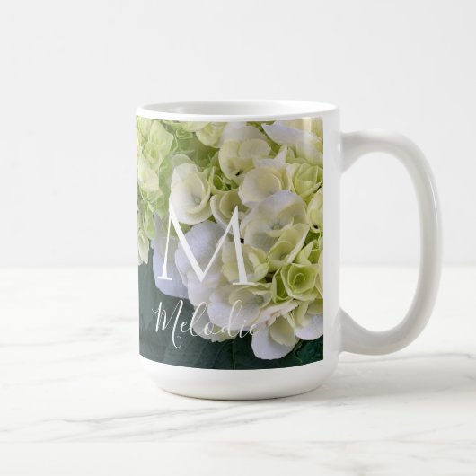 Jeremia 31:3 Bloemen Monogram Bijbel Verse Custom Koffiemok (Rechts)