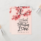 Jeremia 31:3 Ik heb van je gehouden Bijbeltekst Pl Kaart (Voorkant / Achterkant in situ)