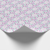 Jeremia 32:27 met paarse bloemen achtergrond cadeaupapier (Hoek)