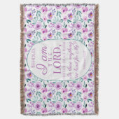 Jeremia 32:27 met paarse bloemen achtergrond deken (Voorkant Verticaal)