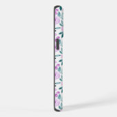 Jeremia 32:27 met paarse bloemen achtergrond iPhone hoesje (Rechterkant)