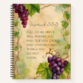 Jeremia 33:3 Christelijk Bijbelvers Notitieboek (Voorkant)