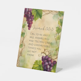 Jeremia 33:3 Christelijk Bijbelvers Reclamebord Met Voetstuk