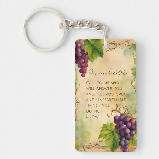 Jeremia 33:3 Christelijk Bijbelvers Sleutelhanger (Voorkant)