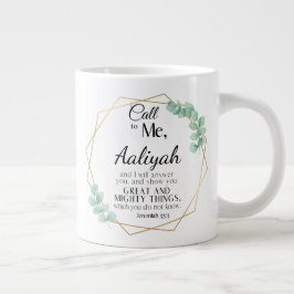 Jeremia 33:3 Oproep aan mij Eucalyptus personalise Grote Koffiekop