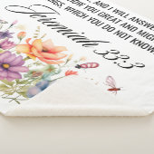 Jeremia 33:3 Oproep aan mij Wildbloemen Schrift Sherpa Deken (3/4)