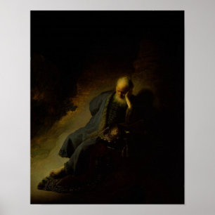 Jeremia klaagt over de verwoesting van Jeruzalem Poster