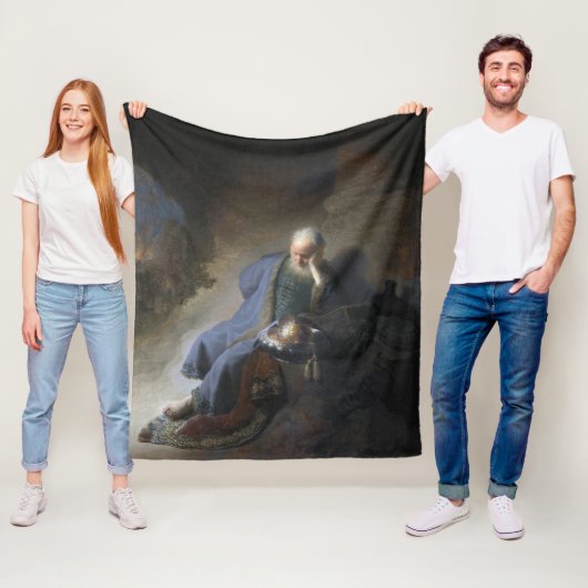 Jeremia Lamenting over de Herfst van Jeruzalem, Re Fleece Deken (In situ)