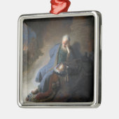 Jeremia Lamenting over de Herfst van Jeruzalem, Re Metalen Ornament (Links)