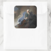 Jeremia Lamenting over de Herfst van Jeruzalem, Re Vierkante Sticker (Tas)