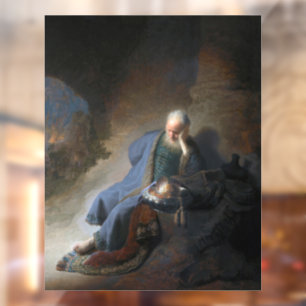 Jeremia treurend over de val van Jeruzalem, Rembra Raamsticker