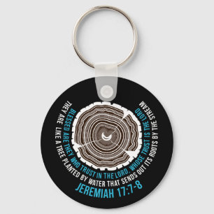Jeremiah 17:7-8 Boom Rings Sleutelhanger