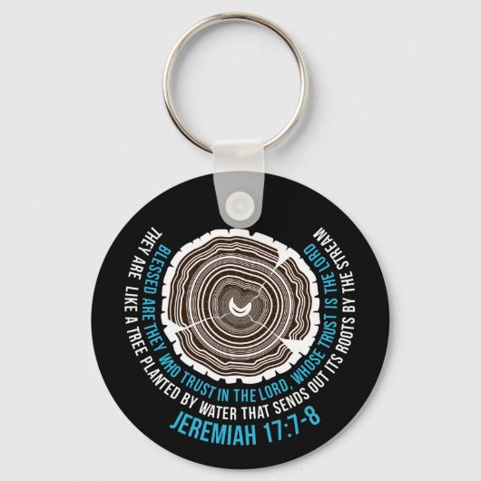 Jeremiah 17:7-8 Boom Rings Sleutelhanger (Voorkant)