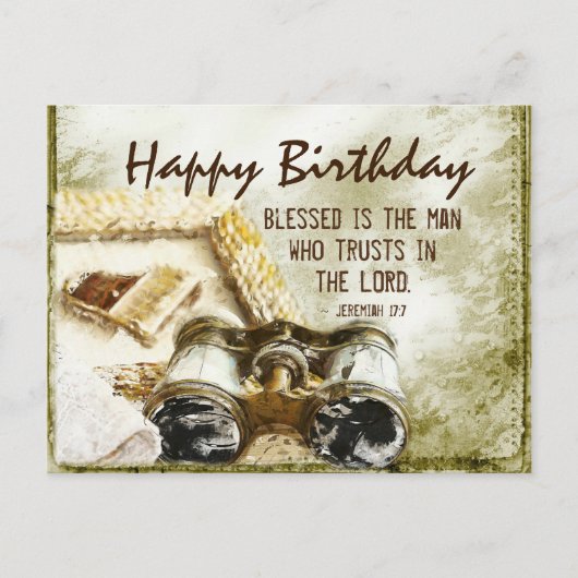 Jeremiah 17:7 Gezegend is het Man, Birthday Briefkaart (Voorkant)