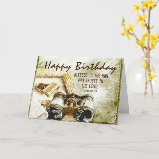 Jeremiah 17:7 Gezegend is het Man, Birthday Kaart (Gele Bloem)