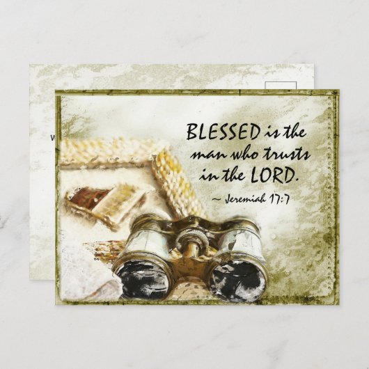 Jeremiah 17:7 Verzegelde het Man dat de Heer vertr Briefkaart (Voorkant / Achterkant)