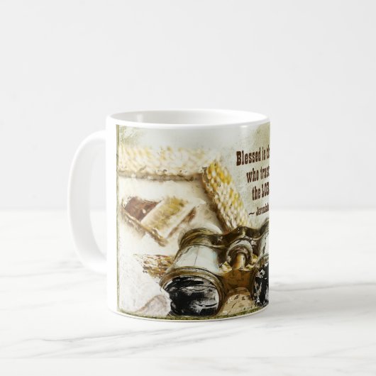 Jeremiah 17:7 Verzegelde het Man dat de Heer vertr Koffiemok (Voorkant links)