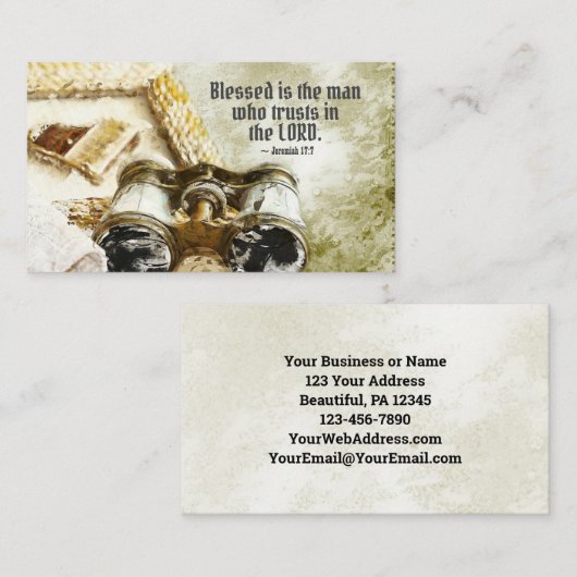 Jeremiah 17:7 Verzegelde het Man dat de Heer vertr Visitekaartje (Voorkant / Achterkant)