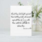 Jeremiah 1:19 KJV Bijbel Verse Flat Greeting Kaart (Staand voorkant)