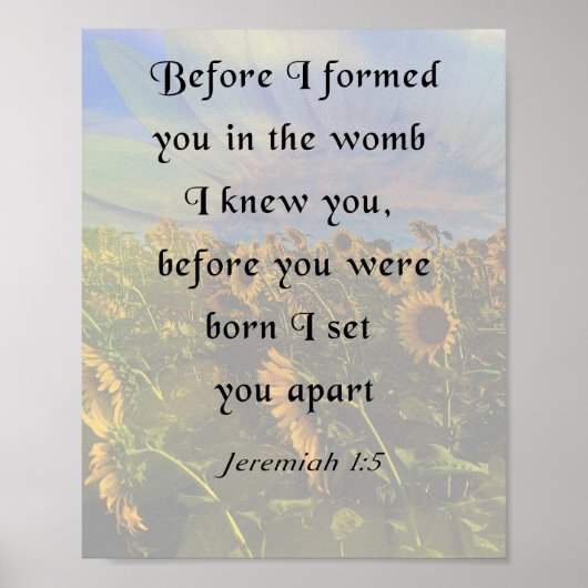 Jeremiah 1:5, Inspirerend Bijbelse Verse Poster (Voorkant)