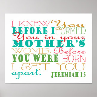 Jeremiah 1:5 poster