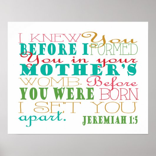 Jeremiah 1:5 poster (Voorkant)