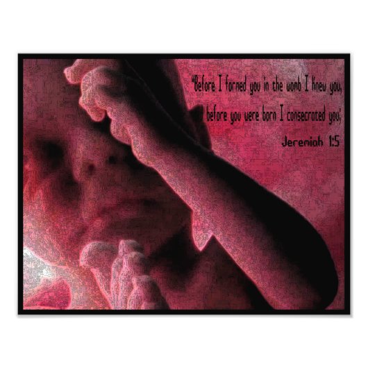 Jeremiah 1:5 Voordat ik je vormde in de baarmoeder Foto Afdruk (Voorkant)