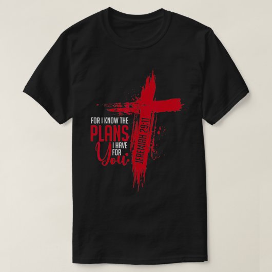 Jeremiah 2911 Christelijke Religieuze Bijbel Verse T-shirt (Design voorkant)