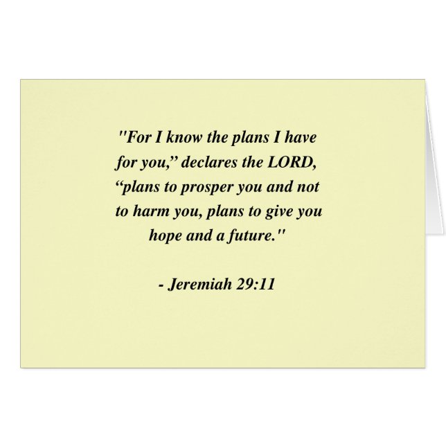 JEREMIAH 29:11 (Voorkant Horizontaal)