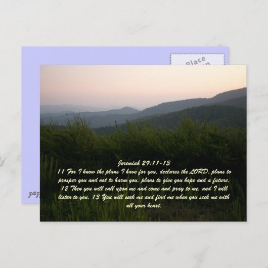 Jeremiah 29:11-13 briefkaart (Voorkant / Achterkant)