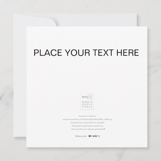 Jeremiah 29:11-14 GOD'S PROMISE SCRIPIX Kaart (Achterkant)