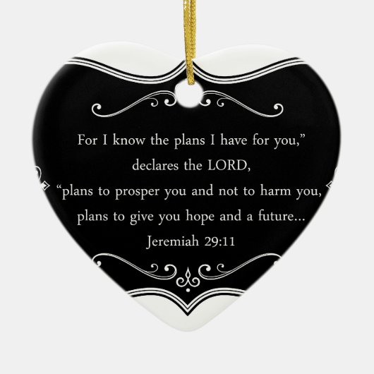 Jeremiah 29:11 Aangepaste Christelijke Gift Keramisch Ornament (Voorkant)