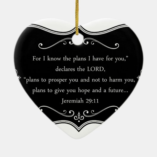 Jeremiah 29:11 Aangepaste Christelijke Gift Keramisch Ornament (Achterkant)