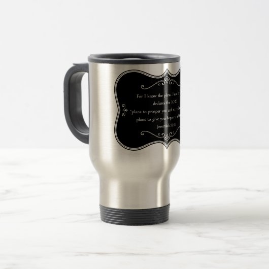 Jeremiah 29:11 Aangepaste Christelijke Gift Reisbeker (Voorkant links)