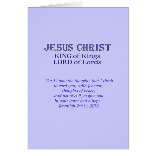 Jeremiah 29:11 Aanmoedigingskaart (Voorkant)