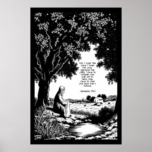 Jeremiah 29 11 Art Print Peaceful Scripture (Voorkant)