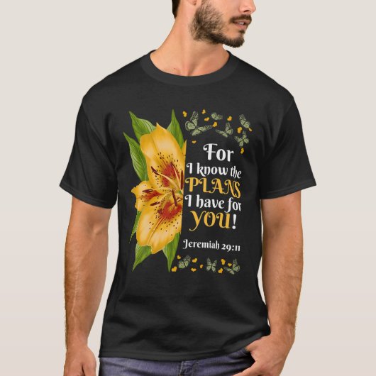 Jeremiah 29:11 Bijbel Christelijk Christelijk T-shirt (Voorkant)