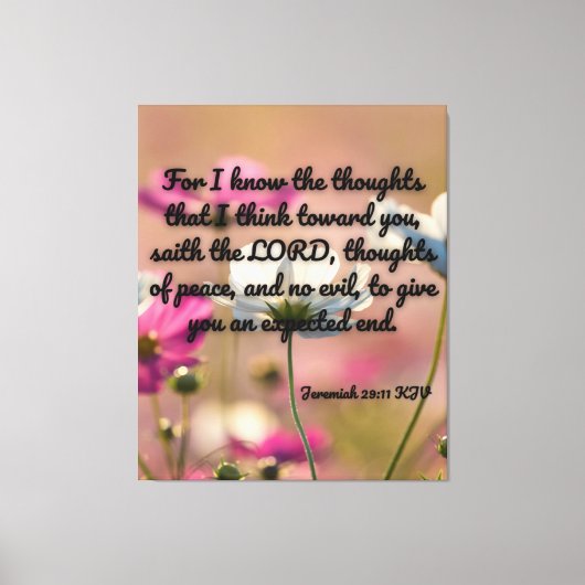 Jeremiah 29:11 Bijbelse KJV Pic Wall Art Canvas Afdruk (Voorkant)