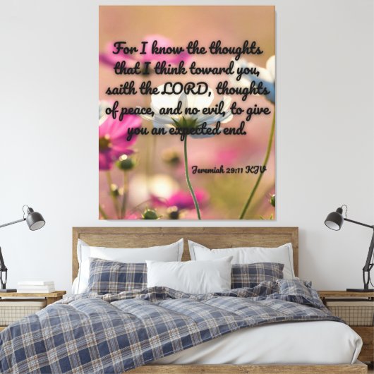 Jeremiah 29:11 Bijbelse KJV Pic Wall Art Canvas Afdruk (Insitu (Slaapkamer))