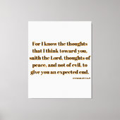 Jeremiah 29:11 Bijbelse KJV Wall Art Canvas Afdruk (Voorkant)