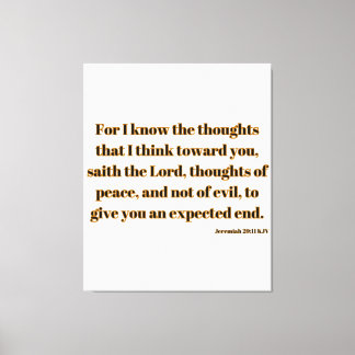 Jeremiah 29:11 Bijbelse KJV Wall Art Canvas Afdruk