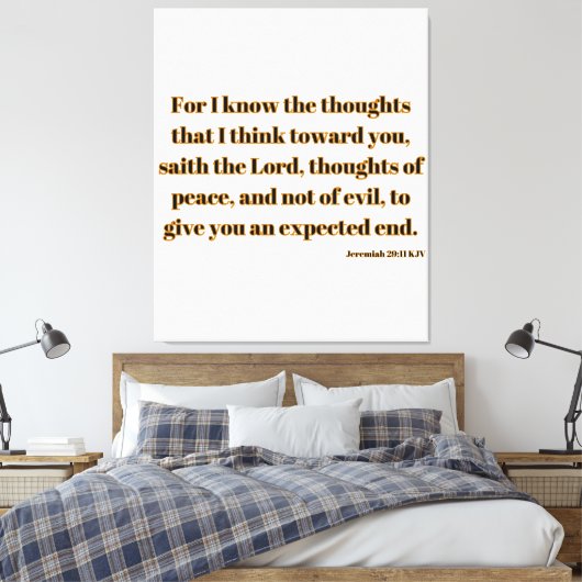 Jeremiah 29:11 Bijbelse KJV Wall Art Canvas Afdruk (Insitu (Slaapkamer))