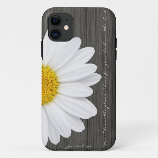 Jeremiah 29:11 Bijbelverse, Rustic Daisy Case-Mate iPhone Case (Achterkant)