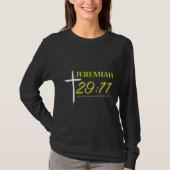 Jeremiah 29:11 Bijbelverse typografisch ontwerp T-shirt (Voorkant)