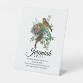 Jeremiah 29:11 Bijbelverse Wall Art Reclamebord Met Voetstuk (Voorkant)