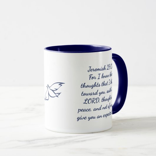 Jeremiah 29:11 Bijbelversie, 11 oz Coffee-Mok Mok (Voorkant rechts)