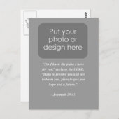 JEREMIAH 29:11 Bijbelversie Briefkaart (Voorkant / Achterkant)