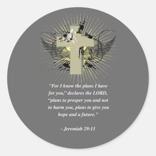 JEREMIAH 29:11 Bijbelversie Ronde Sticker (Voorkant)