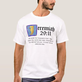 Jeremiah 29:11 Blauw verlicht citaat Bijbelcitaat T-shirt
