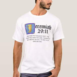 Jeremiah 29:11 Blauw verlicht citaat Bijbelcitaat T-shirt